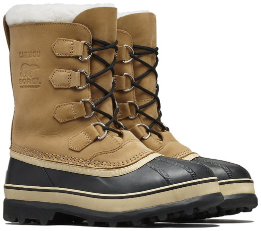 Sorel Caribou Winter Boots (Nubuck Leather, Waterproof) Light Brown Men's